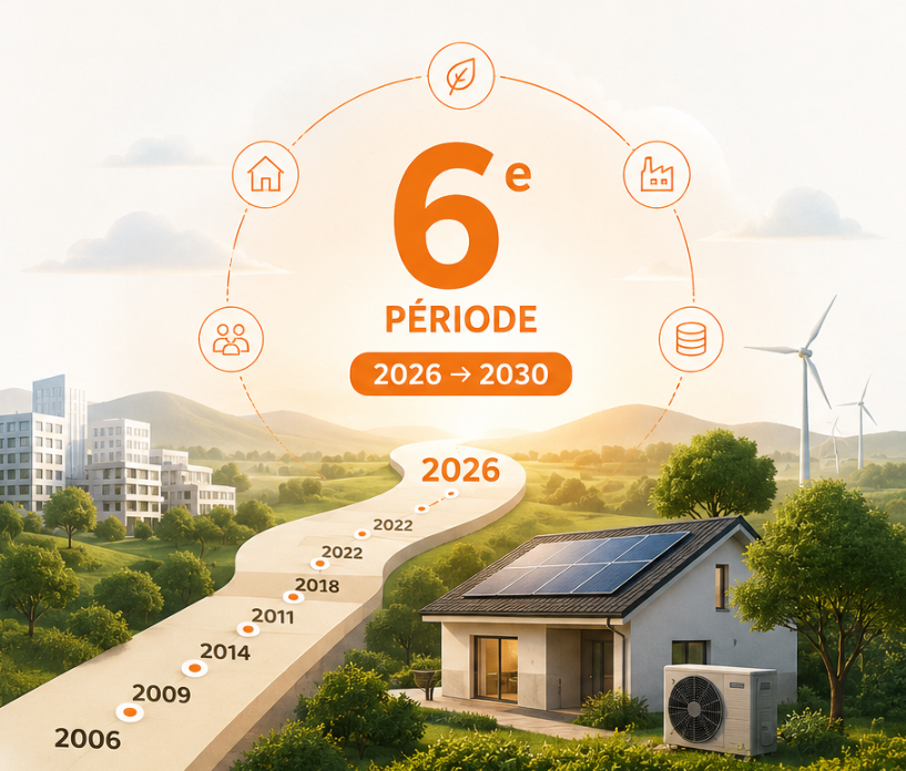 Illustration de la sixième période CEE 2026-2030 pour installateurs RGE